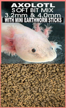 ABF GOURMET AXOLOTL SOFT FOOD MIX with Mini Earthworm Sticks,Soft bits,ABF103 - HEAT SEALED FOR FRESHNESS - 24HR SHIP