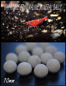 (5) Japanese Tourmaline Mineral Balls 10mm & (10) FREE ALDER CONES